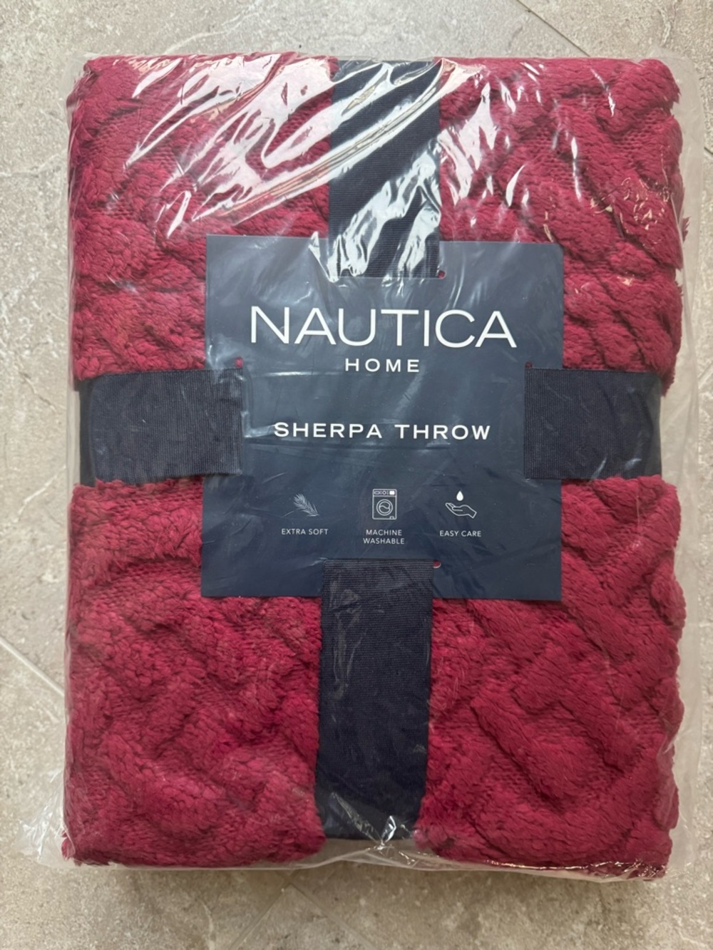 Nautica Home Sherpa Throw - Charcoal Gray